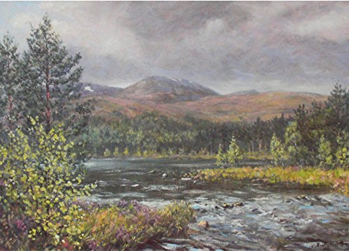 Lithographie Howard Butterworth Loch Morlich, estampe de collection papier premium