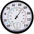 Indoor Outdoor Thermometer Hygrometer - Waterproof Hanging Wall Thermometer Decorative Outdoor Thermometer Large Numbers, No Battery Needed Outdoor Thermometers for Patio