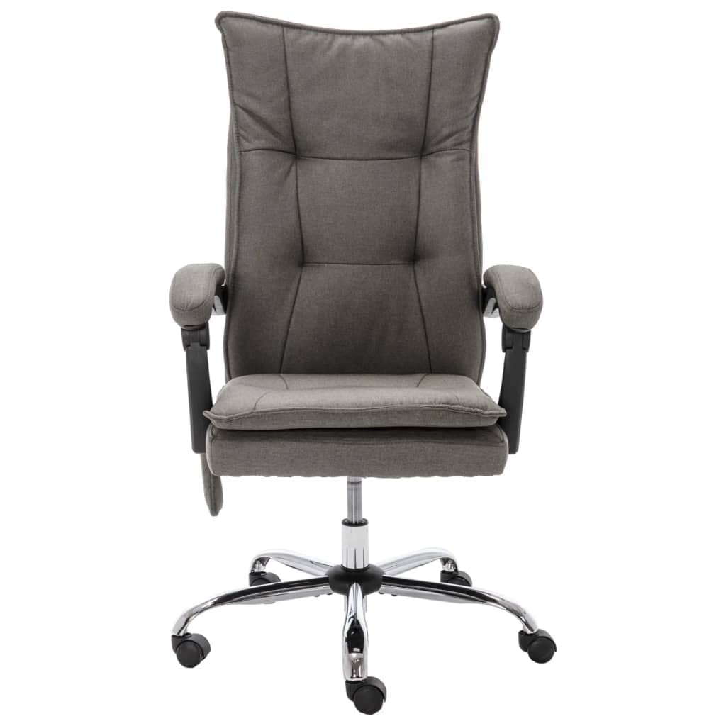 Sedia da ufficio massaggiante in tessuto grigio, regolabile in altezza, con funzione riscaldante e massaggio per schiena e vita, ergonomica, con ruote, ideale come sedia da scrivania per