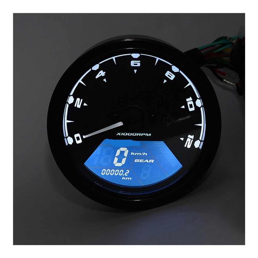 Compteur de Vitesse Digital Moto Compteur De Vitesse Numérique Universel pour Moto, Odomètre, Jauge De Moto, 12000 Km/h/mph, Tachymètre