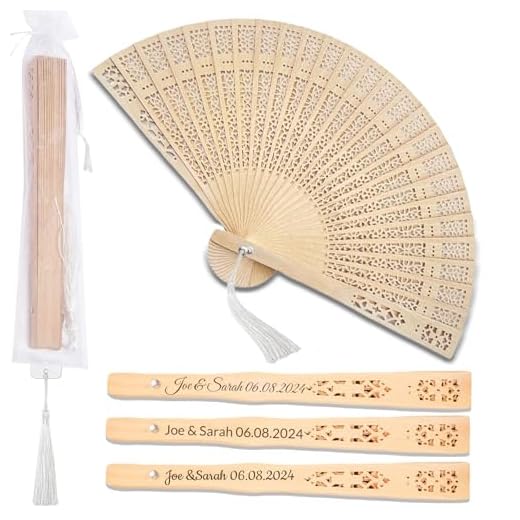Personalized Wooden Hand Fans for Weddings