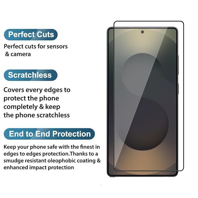 Image of Screen Protector for Samsung Galaxy S25 Ultra Military-Grade Tempered Glass, Edge to Edge Coverage