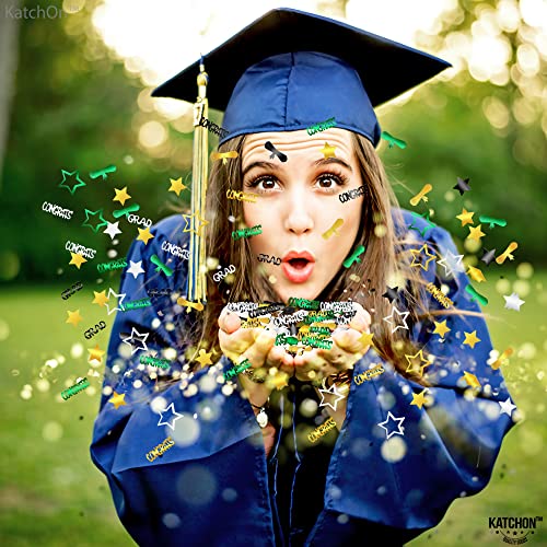 Image of Graduation Decorations 2026 | Congrats Grad Confetti 2026 - Pack Of 1000 | Green and Gold Confetti | Graduation Table Decorations | Graduation Confetti 2026 | Graduation Confetti for Table, Katchon
