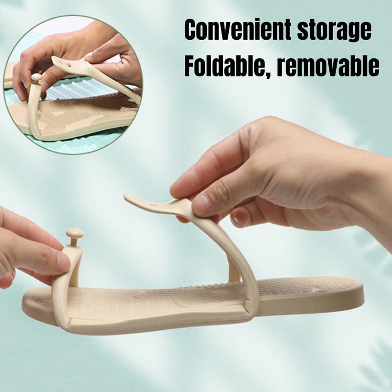 prigridche Summer Travel Slippers Portable Folding Anti-slip Sandals Sandals Mop Men and Women Business Travel Home One Word Mop2