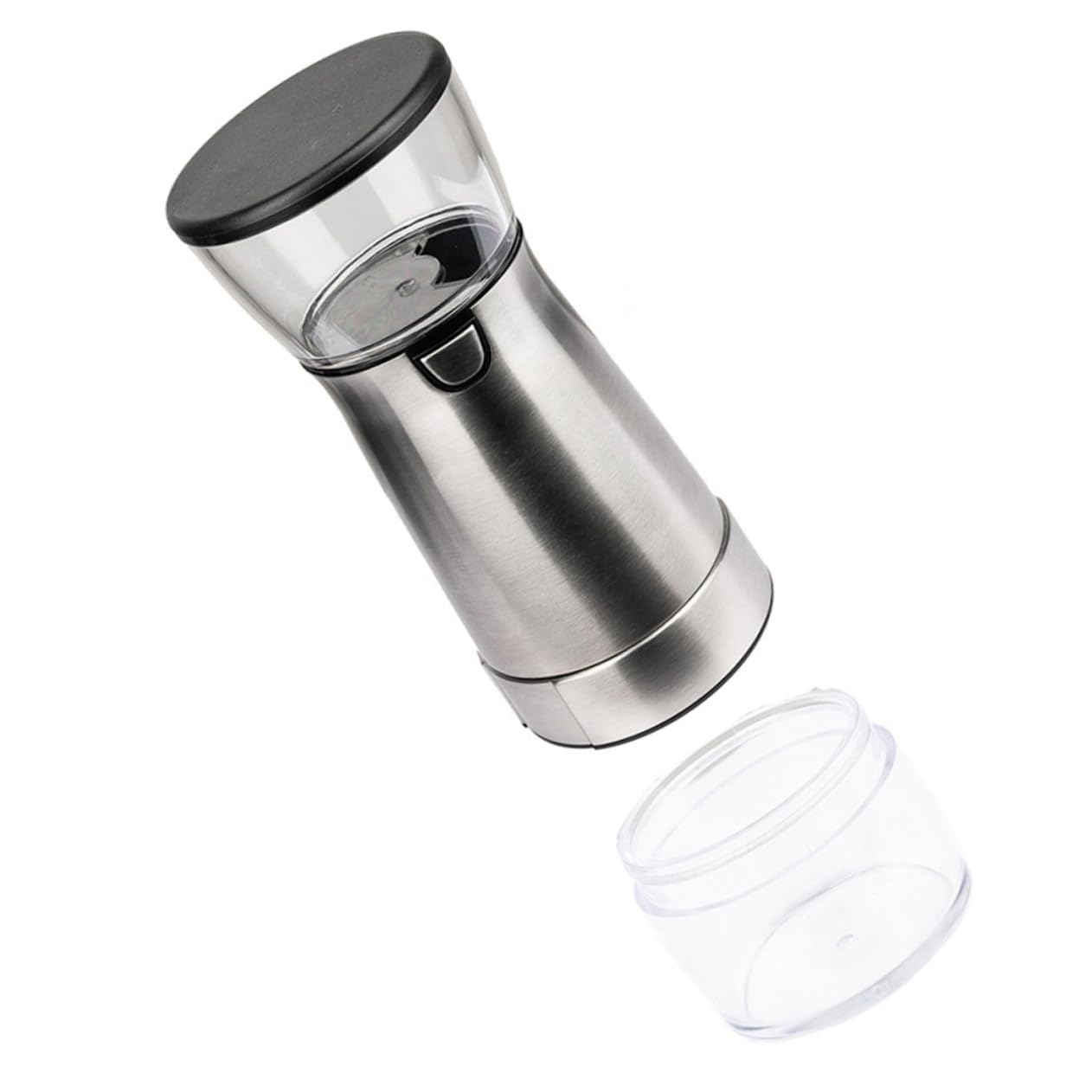 Molinillo Eléctrico de Acero Inoxidable para Café Ajuste de Cinco Niveles | Carga Usb, Grosor Regulable, Acabado Plata, Núcleo Cerámico y Piezas Pet, Pp y Abs