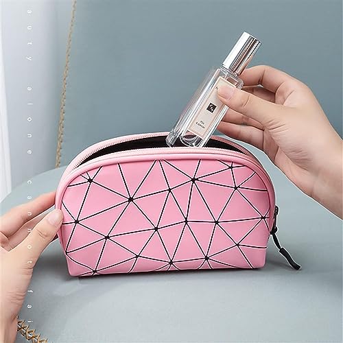 Image of House of Quirk Makeup Handy Bag Travel Cosmetic Organizer Bag Large Zipper Pouch Toiletry Bag for Women (Pink)