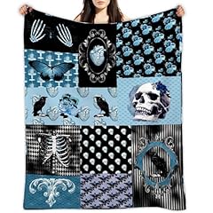 Gothic Collage Rose Skull Blue Butterfly Skeleton Retro Style
