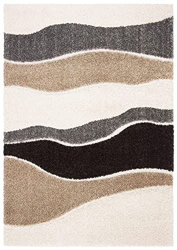Image of Urban Modern Decor Features 4x6 Feet Modern Soft Shaggy Carpet Thick, Fluffy & 2 inch Pile Shag Rug for Your Kids Room, Bedroom & Livingroom(4x6 feet, Beige /Ivory Multi)