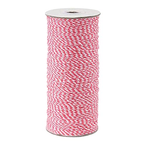 Oasis Supply 16 Ply Heavy Duty Cotton Baker’s Twine, 2 mm x 750 Feet Gift Wrapping Twine (Pink)