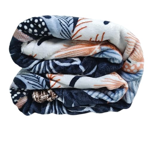 Image of Winter Woolen Premium Flannel Velvet Warm Duvet Cover Quilt Cover | Rajai Cover | Blanket Cover | Comforter Cover Single Size 60x100 inches Woollen (Brown Rust Gray Leaf, Single Bed)
