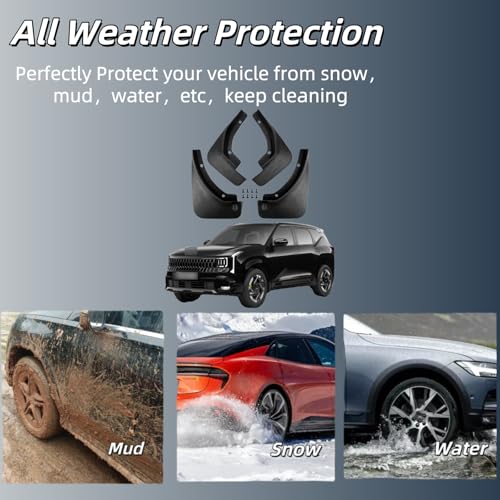 Image of No Drill Mud Flaps Compatible with Kia Seltos 2021-2025,OEM Style Textured Black Custom Fit All Weather Exterior Accessories(4PCS)