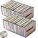 Faffooz Organizador de armario, organizador de jeans, caja de almacenamiento apilable, cajas de almacenamiento, sistema de organizador de cajones de caja de almacenamiento (Grey, 1212)