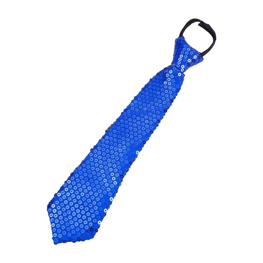 Elnwnnkc Shining Sequins Tie Stage Glitter Paillette Adjustable Zipper Necktie Pre-Tied Neck Wear Fashion Collar