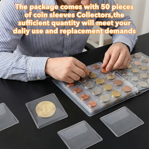 Fundas con bolsillo para monedas PVC 50 unidades 2.16x2.16 in miniatura 5