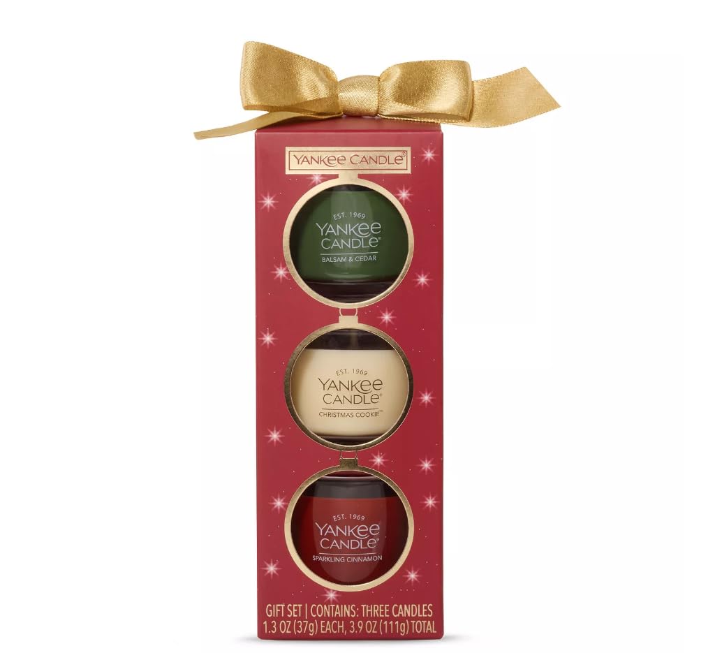 Yankee Candle Set of 3 Mini Candles - Balsam & Cedar, Christmas Cookie, Sparkling Cinnamon thumbnail 3
