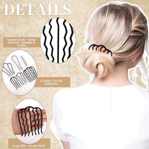 12 peines franceses para cabello, metálicos y decorativos miniatura 3