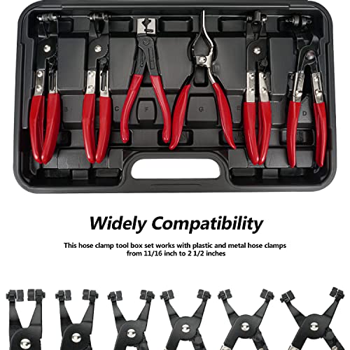 THOROAD Hose Clamp Pliers,9PCS Hose Clamp Remover Kit Car Fuel Oil