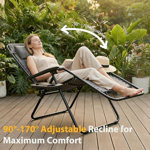 DUMOS Zero Gravity Recliner Chairs Set of 2, Beach Lounge Chair - 1