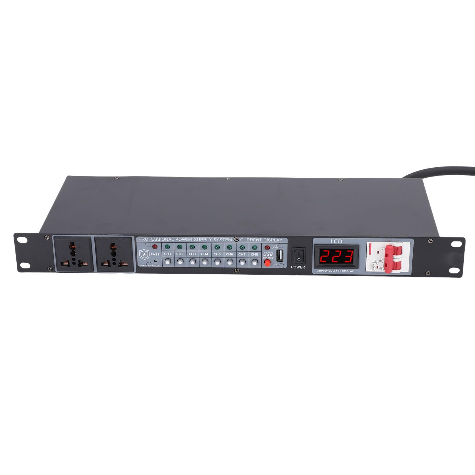 Lazmin112 Sequenziatore di Potenza, Condizionatore di Potenza per Montaggio su Rack 10 Uscite con Display Digitale e Protezione a 6 Strati, per Apparecchiature Audio e Sistemi Audio (Spina europea)