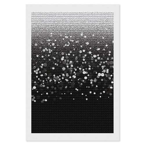 Kit d'art diamant salon chic et moderne avec strass noir et blanc