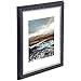 Golden State Art, 11x14 Photo Frame with White Mat for 8x10 Picture & Real Glass for Wall Display - Home or Office Classic Design (Black Silver Burgundy with Ornate Molding)