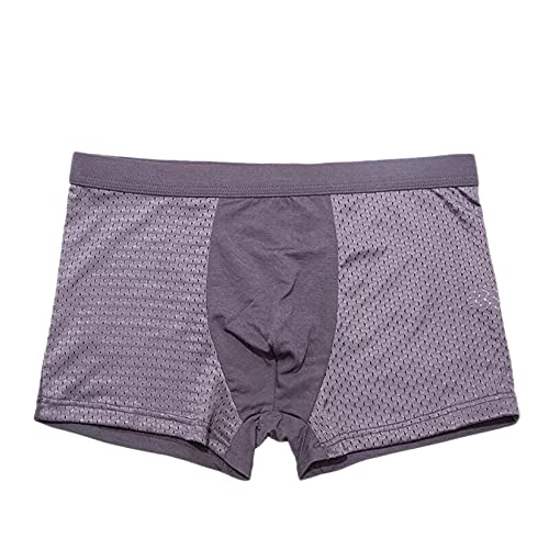 Andongnywell summer Men's Mesh ice silk breathable Modal Microfiber Trunks Underwear Covered Band Multipack 3 Pack3