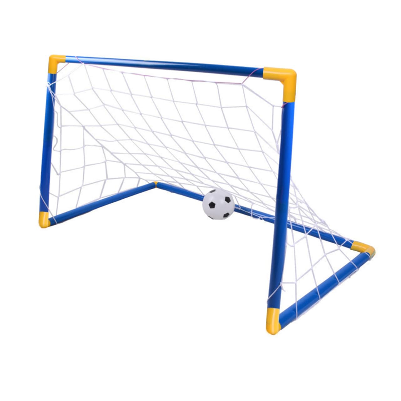 BRIGHTFUFU Portable Soccer Goal DIY Assembly Soccer Gate for Play Blue Convenient Easy to Store for Young Athletes