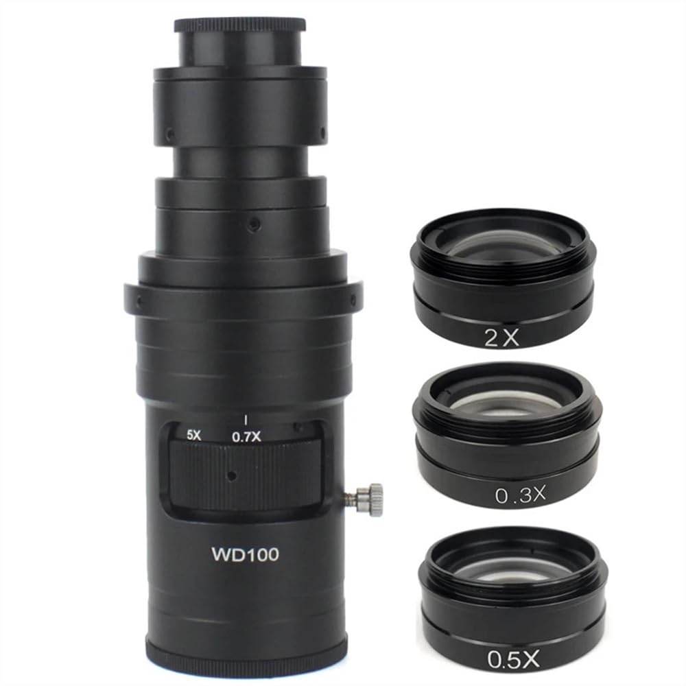 Microscope 400X 1000X Adjustable Magnification Lens C Mount Zoom Convex Optical Lens for HDMI VGA USB Digital Video Microscope Camera(with 0.5X Lens)