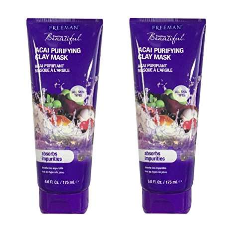 Freeman Mega 8 Complex Superfruits Detoxifying Clay Facial Mask 6 oz (Pack of 2)