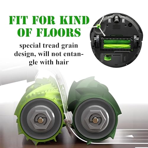 Image of 1 Sets Replacement Rubber Roller Brushes Compatible for iRobot Roomba E & I & J Series, Replacement Parts Accessory for J8+ i7+ i7 i1 i2 i3 i4 i6 i6+ i8 i8+Plus E5 E6 E7 Vacuum Cleaner