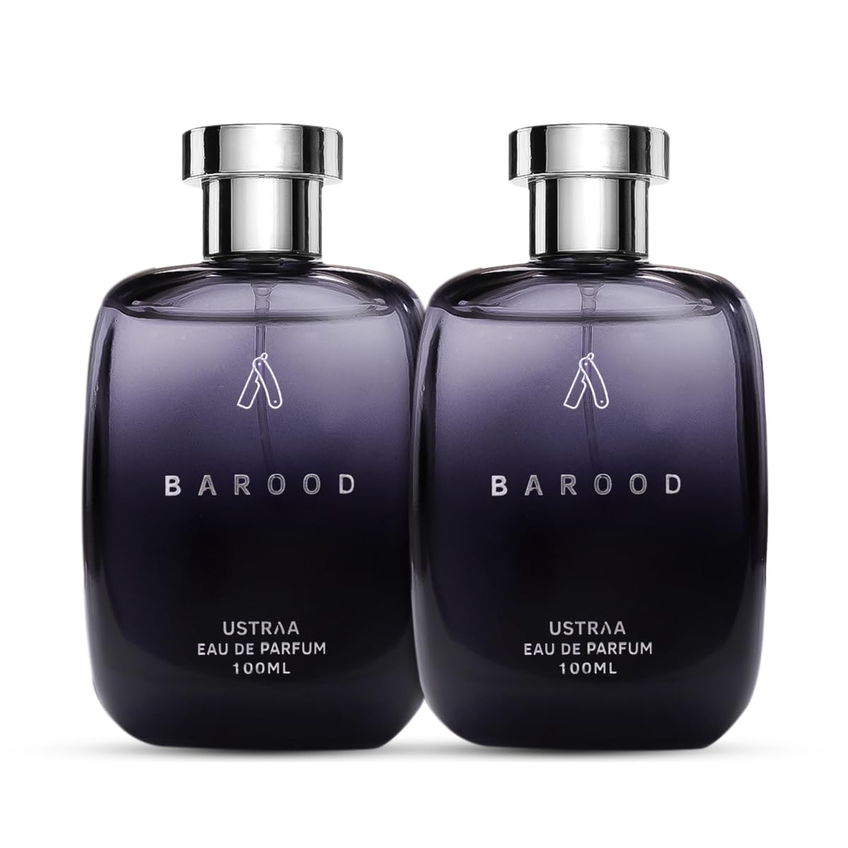 Ustraa Barood Eau De Parfume For Men - 100 ml x 2 - Set of 2 Perfumes | with Warm, smokey, sweet and musky scents. Luxury perfume for men | Strong, masculine & mysterious. Long lasting fragrance.