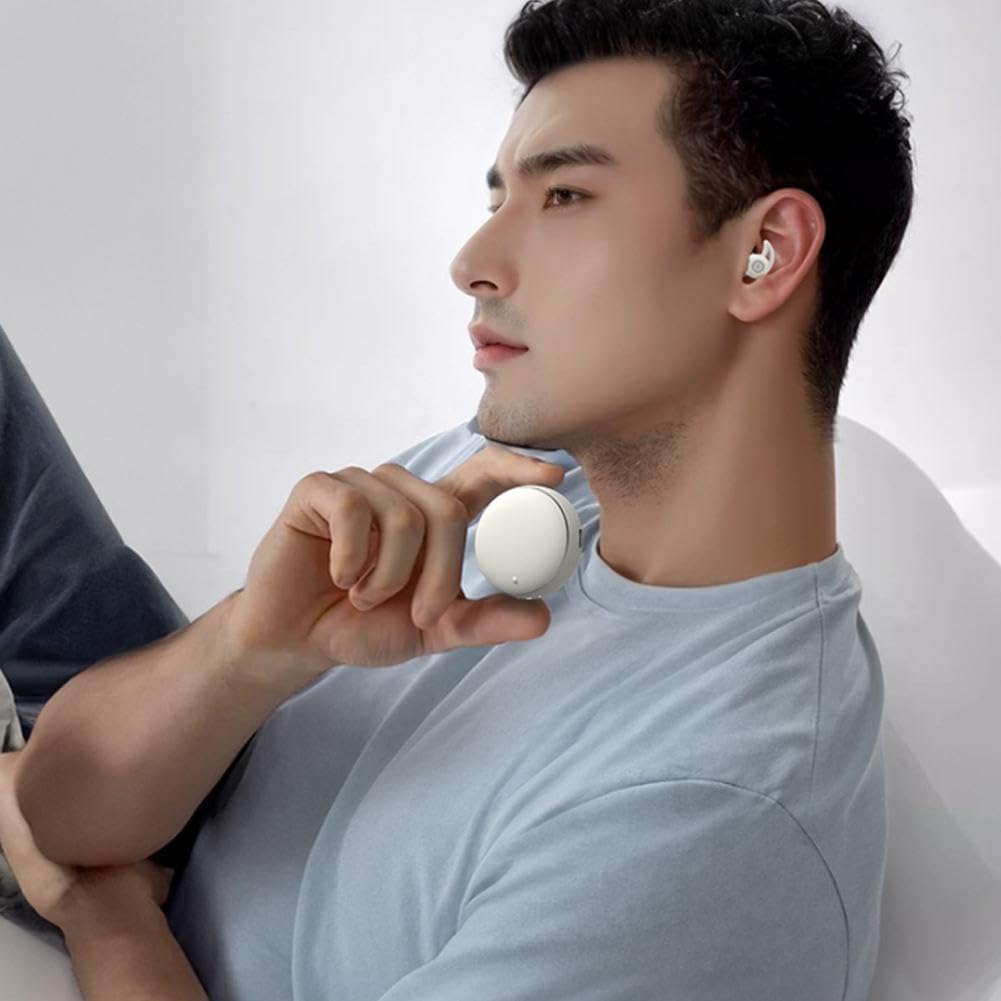 Auriculares Bluetooth compatibles con casco para dormir, auriculares inalámbricos con ajuste seguro de silicona, auriculares de aislamiento de ruido para navegación GPS y música, tiempo de