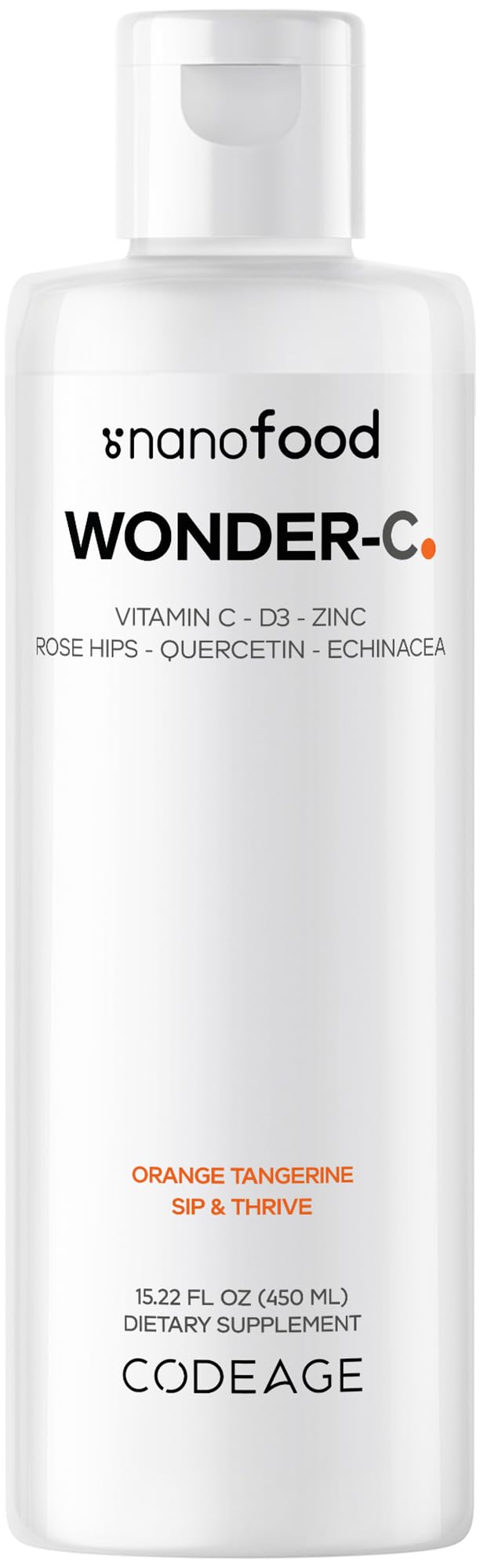 Codeage Liquid Vitamin C 1000mg, Vitamins D3, E & Zinc, Rose Hips, Quercetin, Echinacea, Vegan Liposomal Vitamin C Supplement, Non-GMO, 16 fl oz