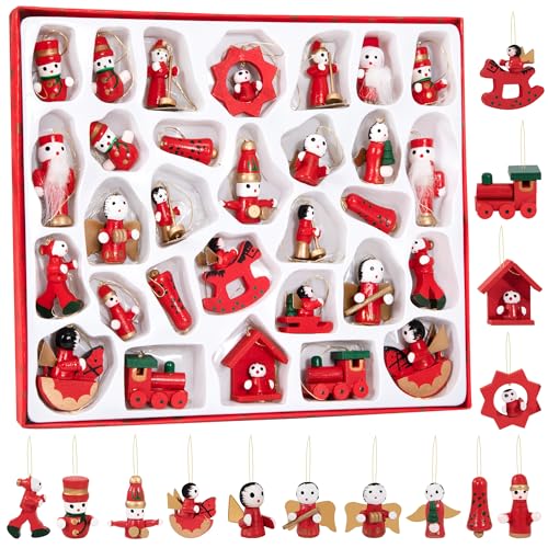 Adorno en Miniatura de Navidad, 30 Piezas Adornos en Miniatura de Resina de Navidad, Papá Noel Calcetines Figuras de Navideños para Árbol de Navidad, Manualidades, Decoración