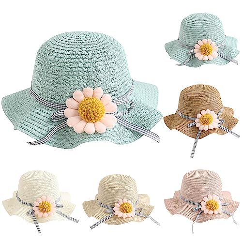 Children's Girls 𝐒traw Hat Summer Bow Sun Hat Hat Braided Hat Beach Hat Sun Hat Girls Flower Cute Hats3