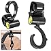 OcioDual 2X Ganchos Cochecito Carrito Proposito Percha para Bebe Bolsas de Pañales Negro
