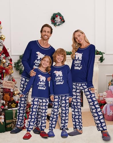 Ekouaer Matching Family Sets Christmas Pajamas Set Xmas PJS Sleepwear Soft Christmas Matching Jammies