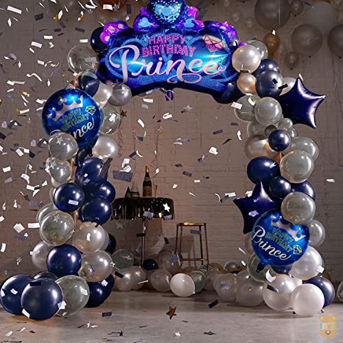Image of Just Party Kids Happy Birthday Party Decoration Kit, Prince Crown - Pack of 35