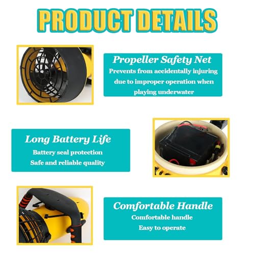 Set di propulsori subacquei, 300 W, per immersioni e snorkeling, booster portatile per nuoto per sport acquatici e avventure in spiaggia