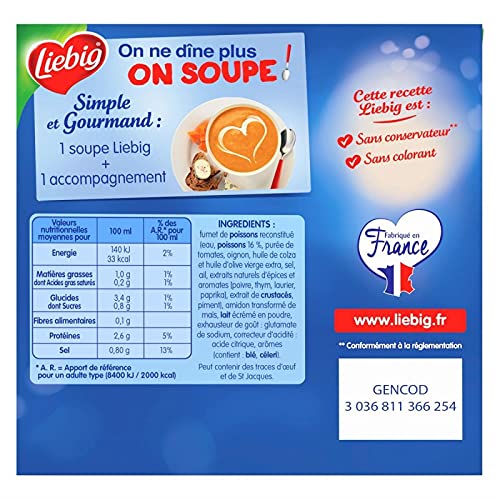 LIEBIG - Soupe De Poissons Aux Aromates 600Ml - le Lot De 4