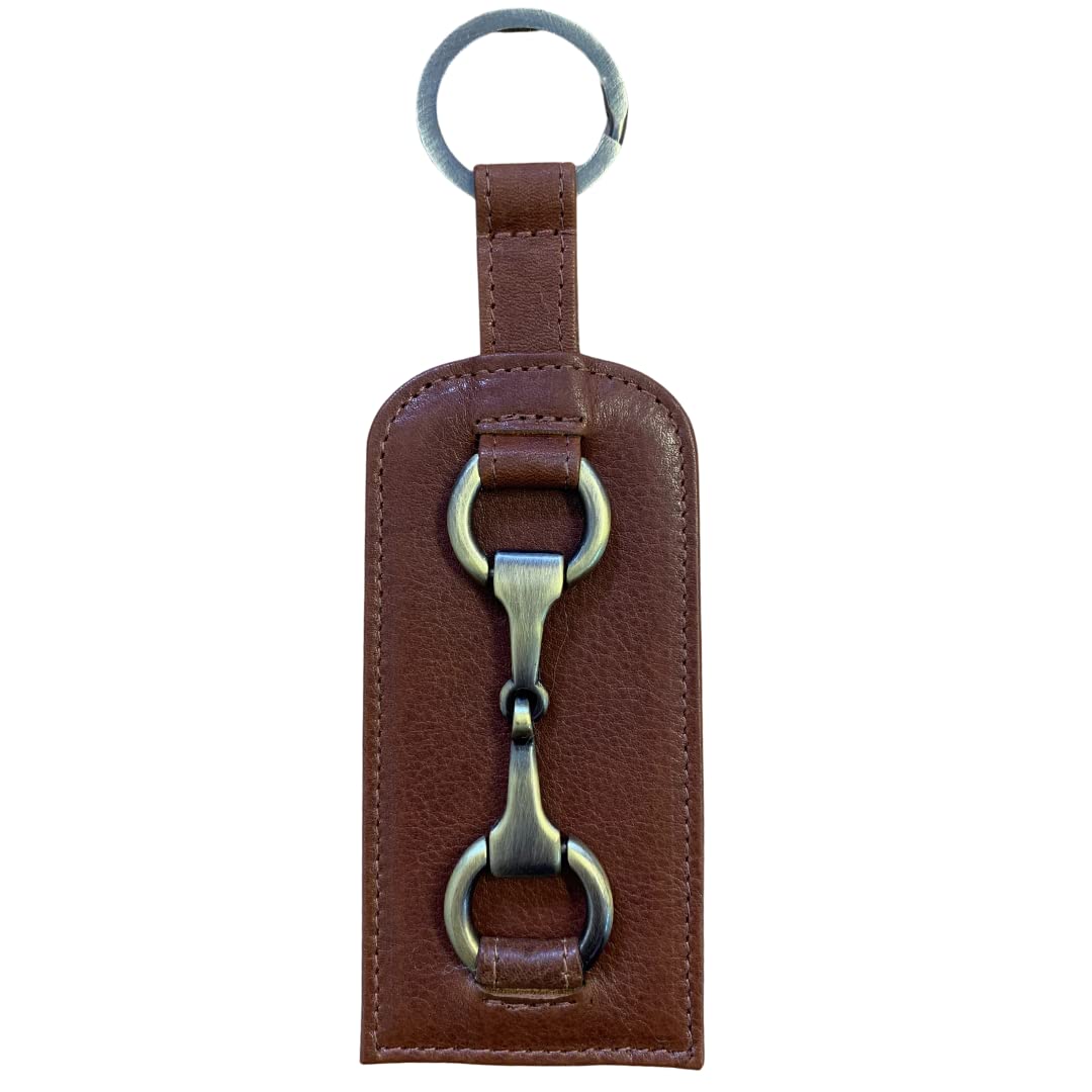Mala Leather Unisex Tan Premium Leather Bumble Bee Keyring