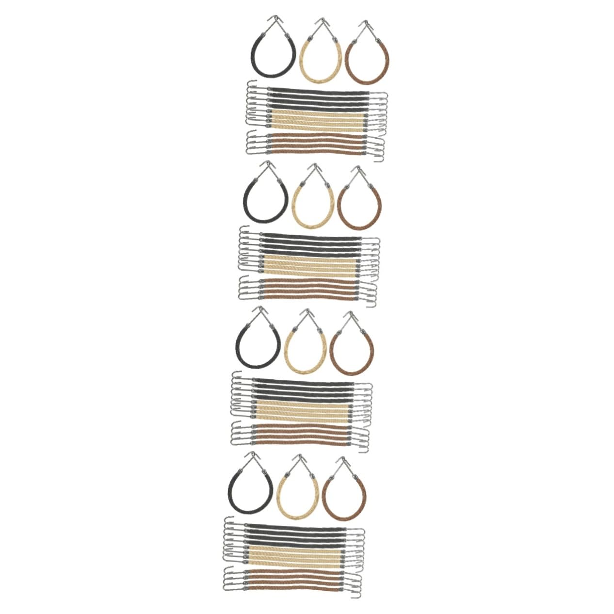 Baluue 60stücke Teiliges Haargummis Mit Haken Für Elastische Haarbänder Kaffee Und Aprikose Für Dickes Lockiges Und Glattes Haar Für Sport Und Alltag