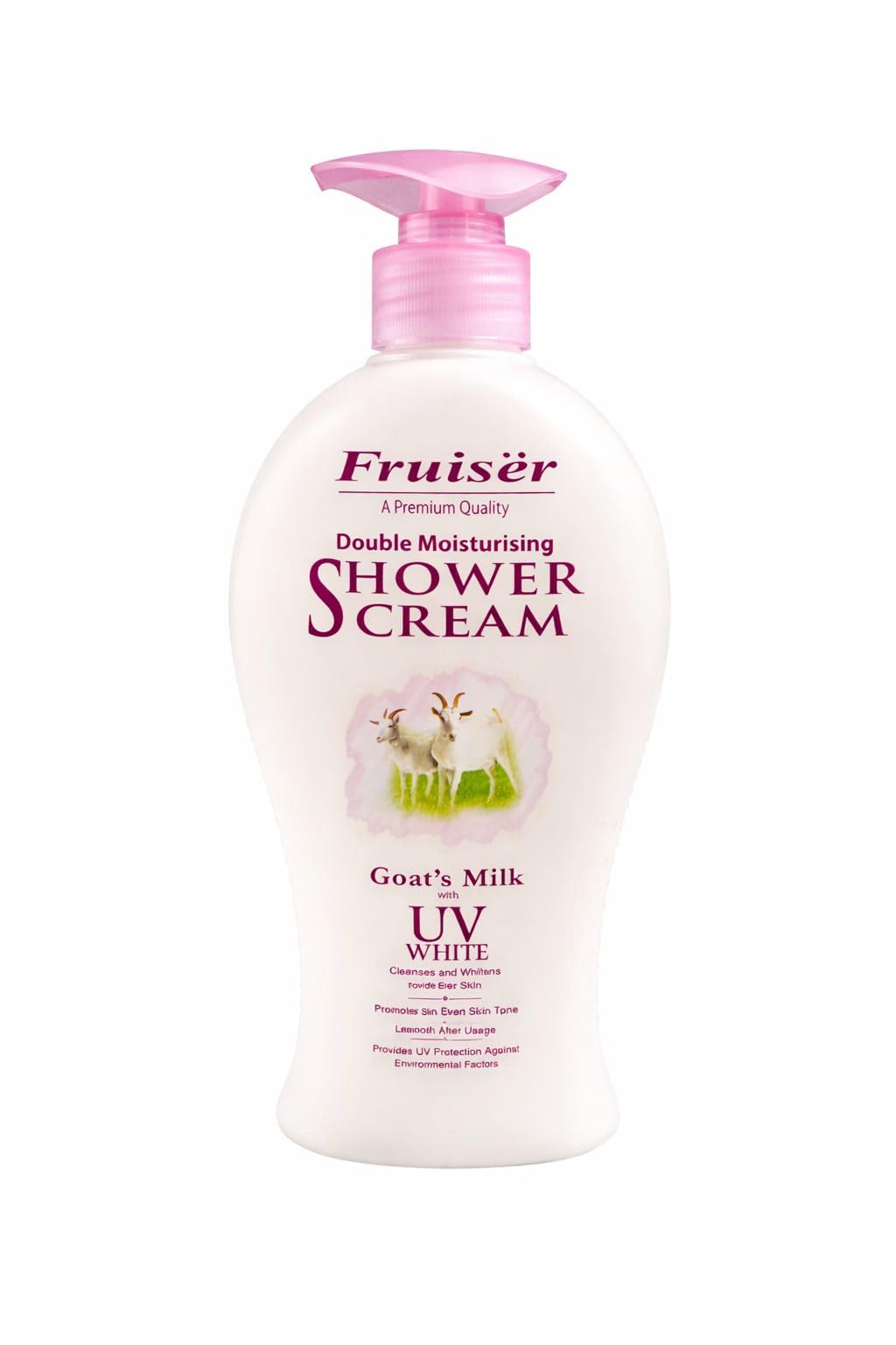 Fruiser Double Moisturising Shower Cream,Goat's Milk with UV WHITE, 450 ml-image-10
