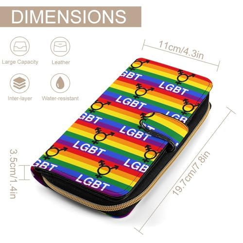 LGBT Rainbow Flag Womens Wallet Travel Long Purse Zippered Clutch Credit Card Holder for Men2