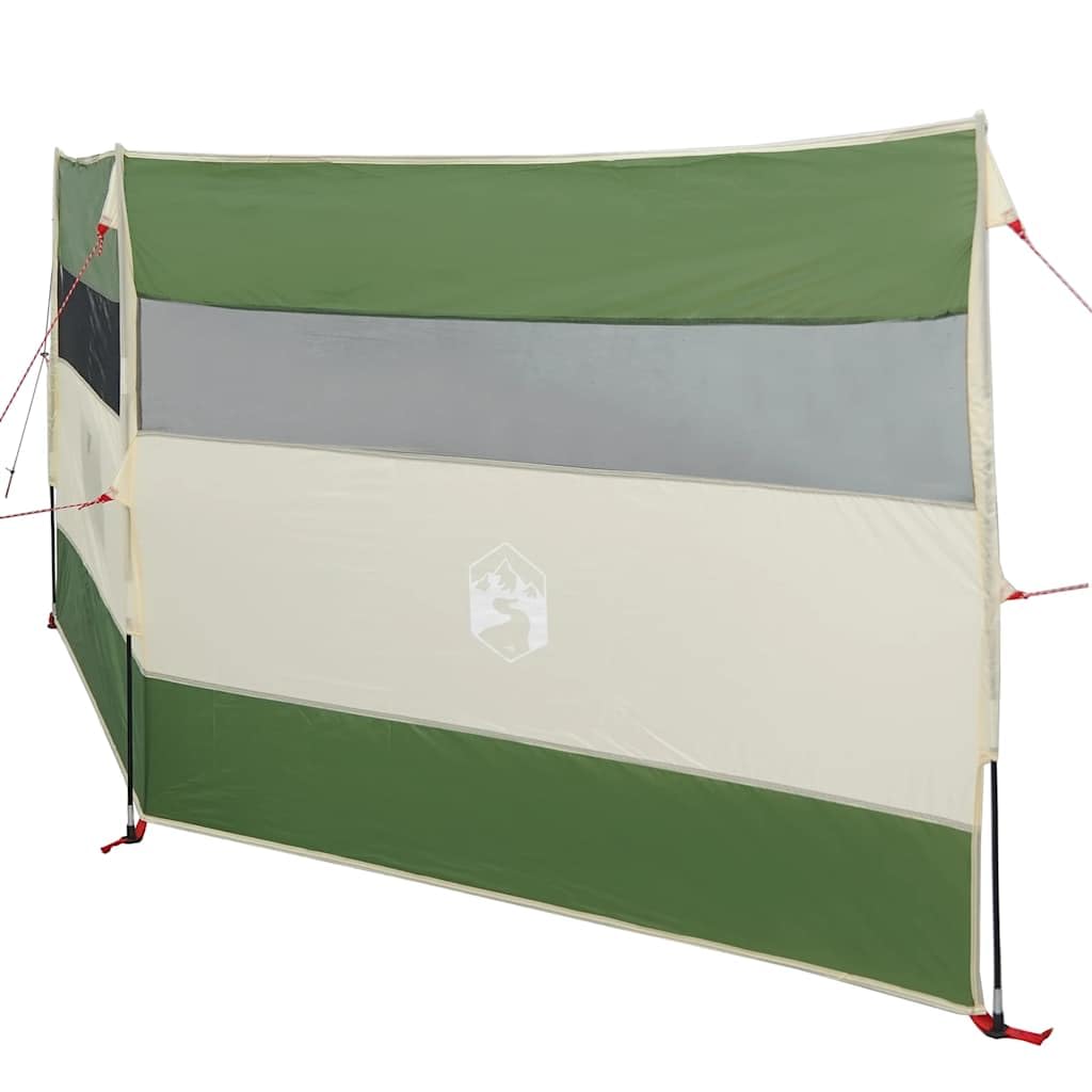 Camping Windschutz Grün x wasserdicht aus 185T Polyester mit PU Beschichtung, faltbar und tragbar, mit Heringen, Abspannseilen und Tasche für Strand, Camping, Wandern, Garten