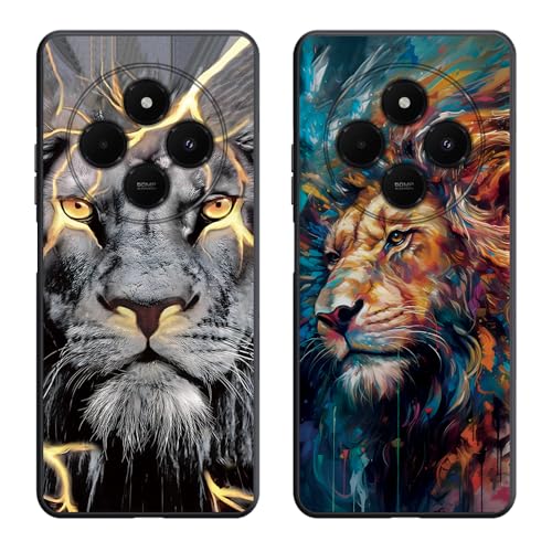 Abuenora Funda para Xiaomi Redmi 14C 4G/Redmi 14 C/Poco C75, [2 Piezas] Carcasa Silicona Slim Flexible Antigolpes Case con Dibujos Grupo B