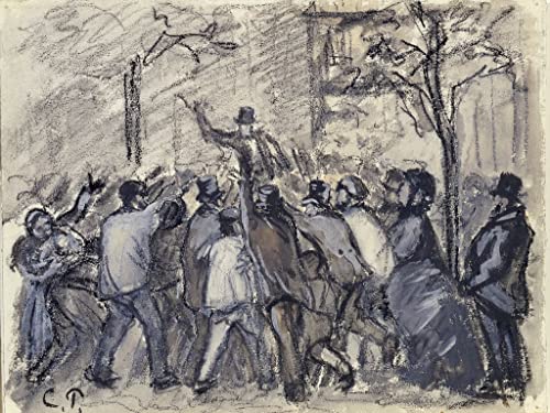 NAAYRASA Bekannt Leinwand Wandkunst Wandmalereien Kunstwerk Urbaner Aufstand in Paris Von Camille Jacob Pissarro Wand-Kunst Bild für Office Home Decor 60x90cm