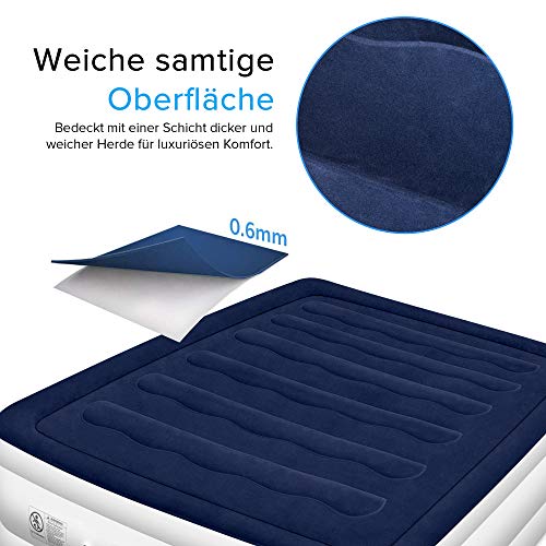 Luftbett Selbstaufblasend Luftmatratze Doppel Gästebett mit Eingebauter Elektrischer Pumpe und Integriertem Kissen für Camping oder Heimgebrauch Aufblasbare Matratze für 2 Personen - Image 7