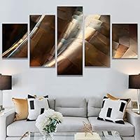 SIGNWIN 5 Panel Canvas Wall Art Architecture & Maps Closeup Cool Industrial Multicolor Patterns for Home Decorations Ready to Hang - 60