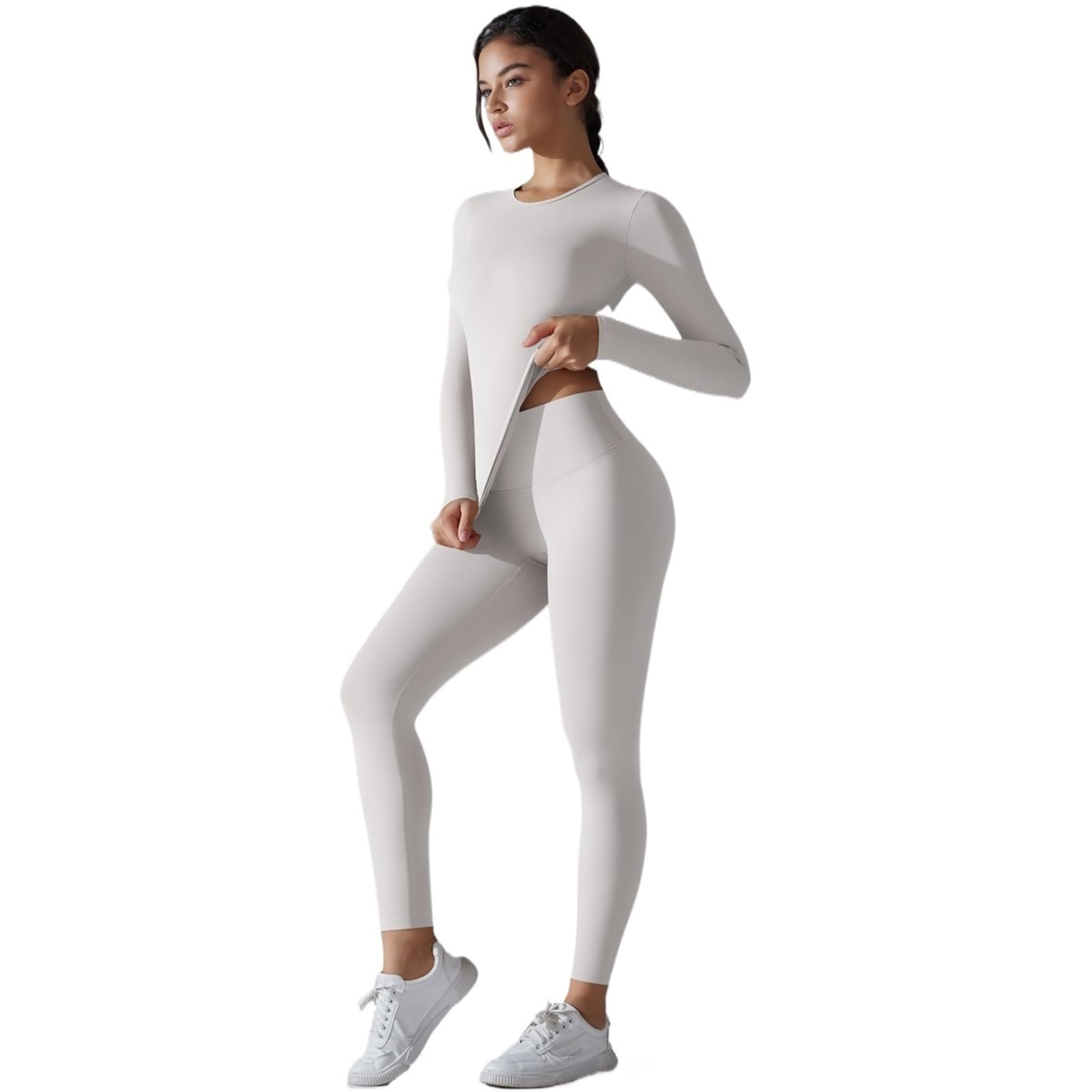 Completo yoga Leggings elasticizzati traspiranti for yoga slim fitness top attivo traspirante controllo della pancia dimagrante per lo sport